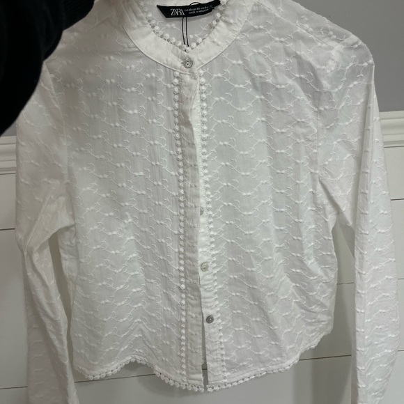 High collar long sleeve Zara xs top - Picture 6 of 6